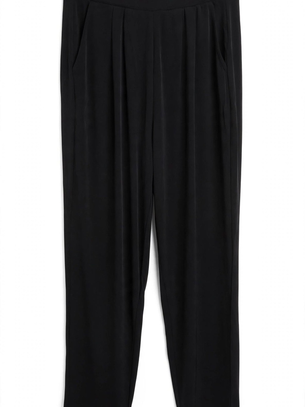 Zenana Outfitters Black Pull-On Tapered Trousers